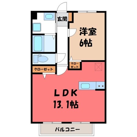 宇都宮駅 徒歩48分 2階の物件間取画像